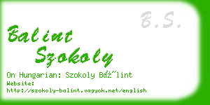 balint szokoly business card